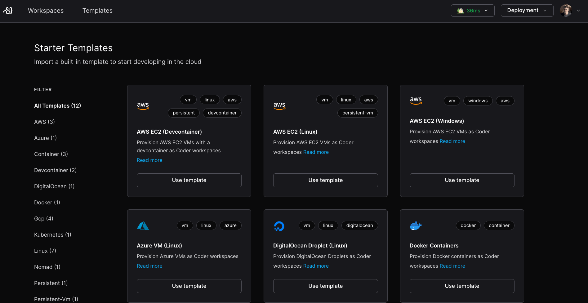 Starter templates