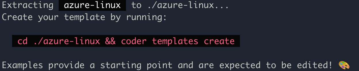 Coder CLI template init