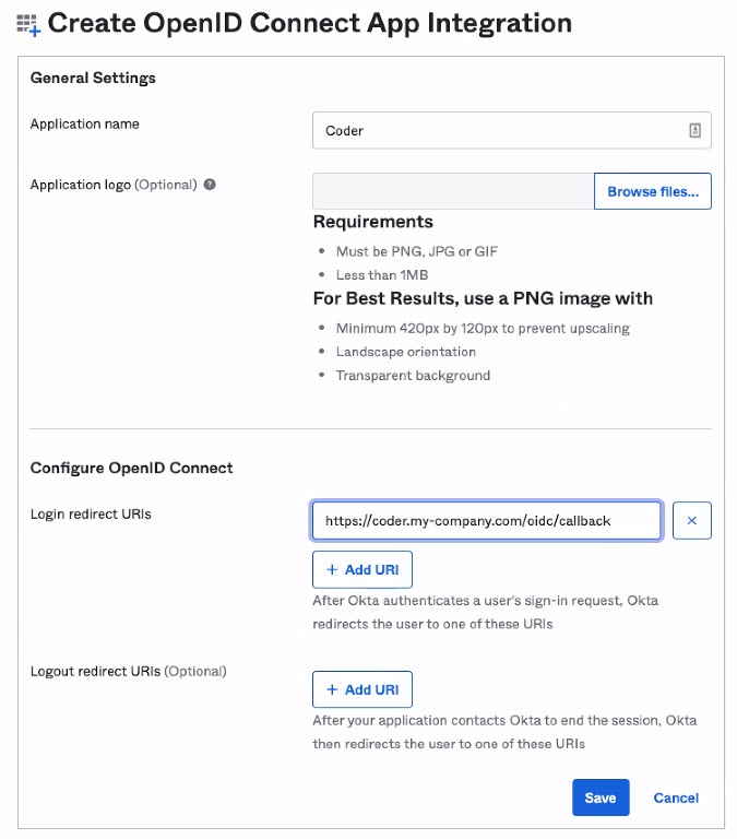 Okta Create OpenID Application