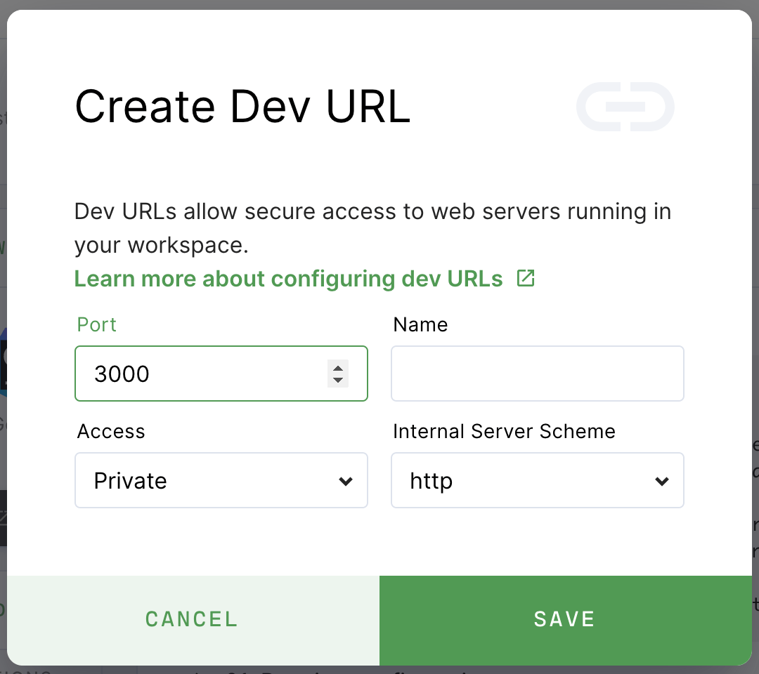 Create a dev URL