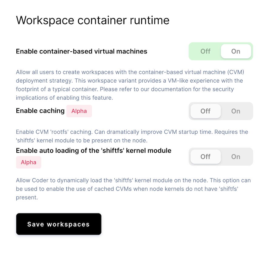 Cached CVMs