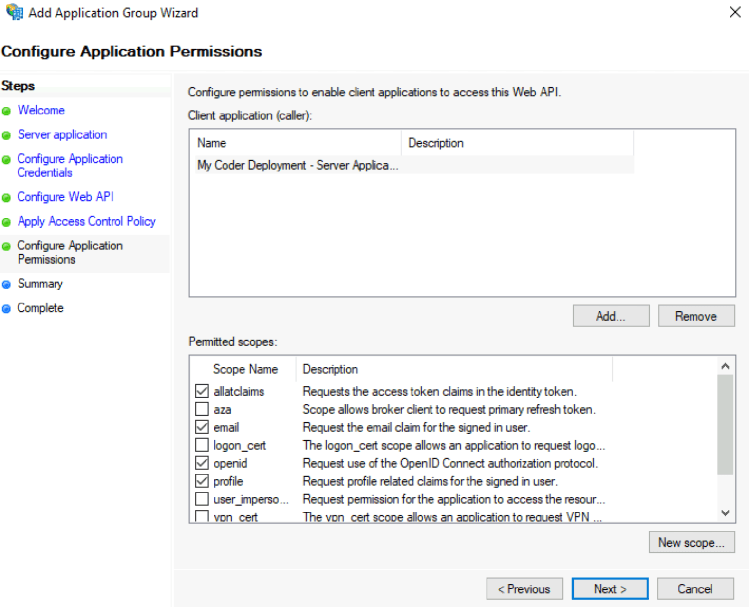 Configure Application Permissions