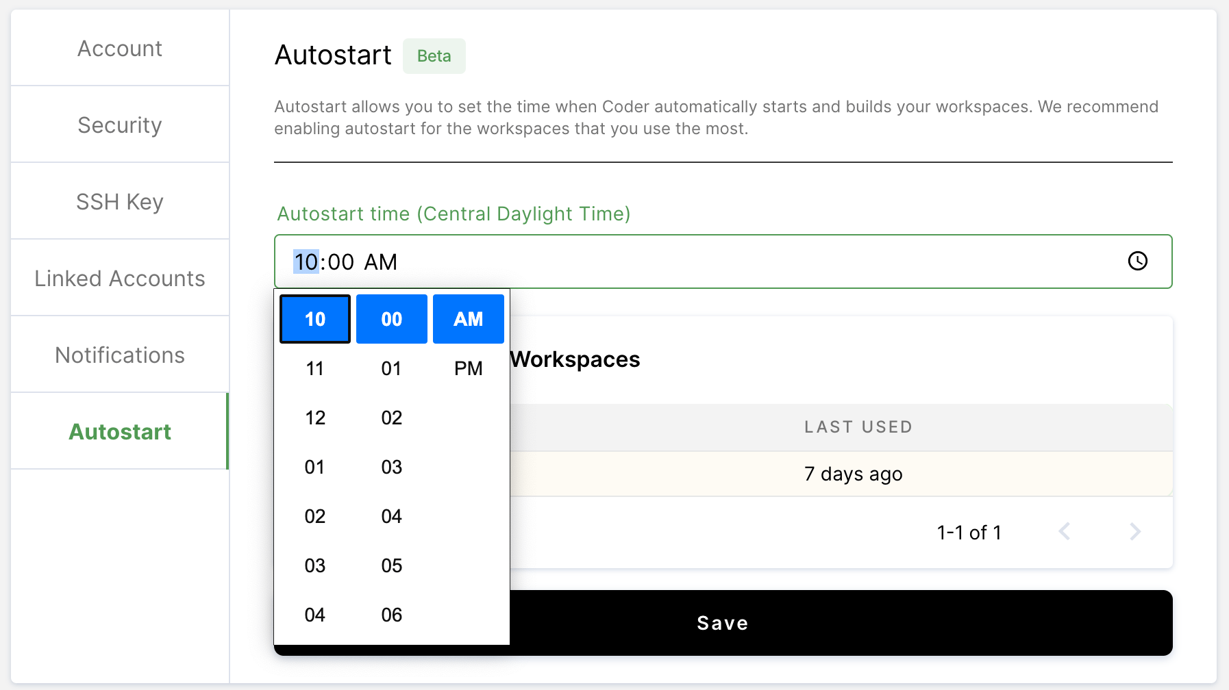 Set auto-start time