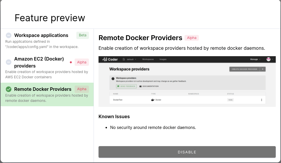 Enable feature flag