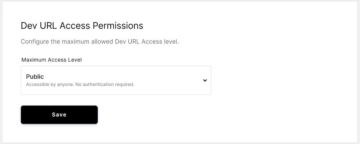 Setting dev URL permissions