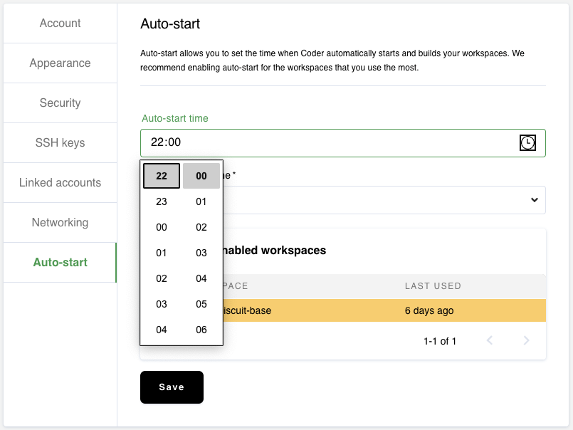 Set auto-start time