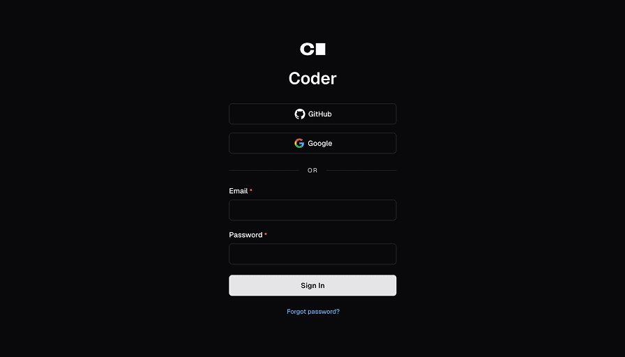Log in to your Coder deployment