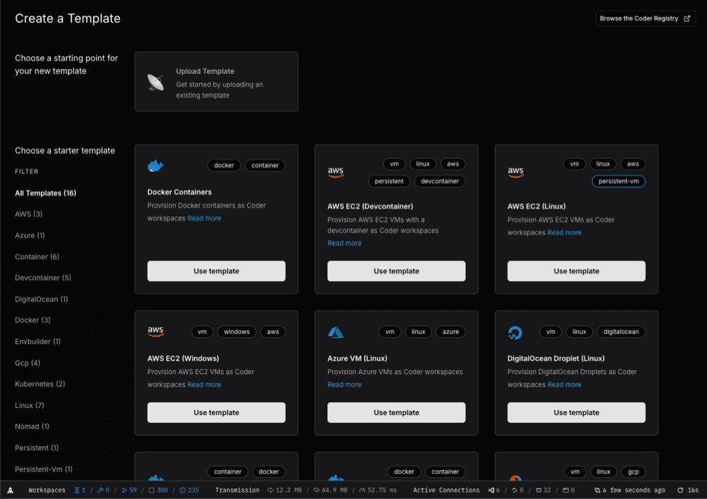 Template administrators can either create a new Template from scratch or choose a Starter Template