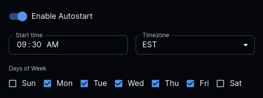 Autostart UI