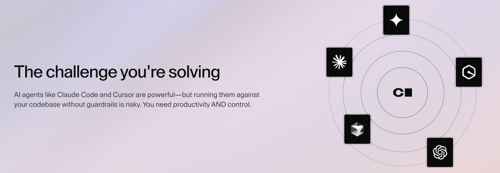 The challenge you're solving: AI agents like Claude Code and Cursor are powerful—but running them against your codebase without guardrails is risky. You need productivity AND control.