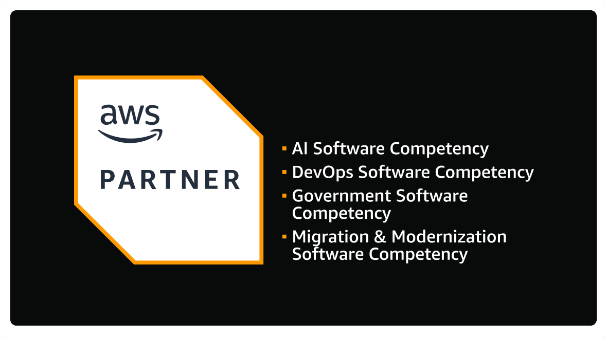 Coder is validated by the AWS Competency Partner Program for AI Software Competency, DevOps Software Competency, Government Software Competency, and Migration & Modernization Software Competency