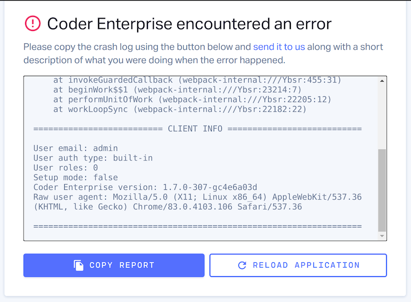 Coder error report