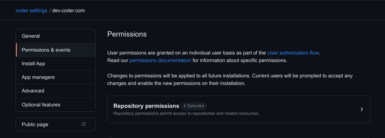 Adjust GitHub App Permissions