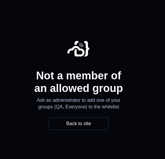 Unauthorized group error