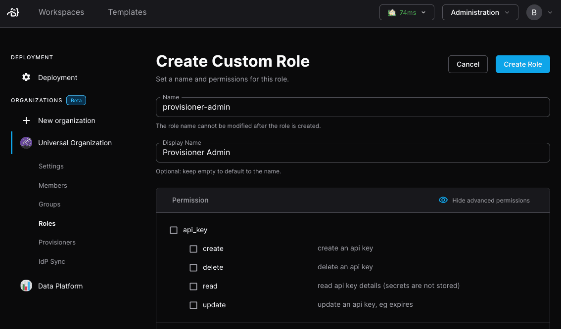 Custom roles