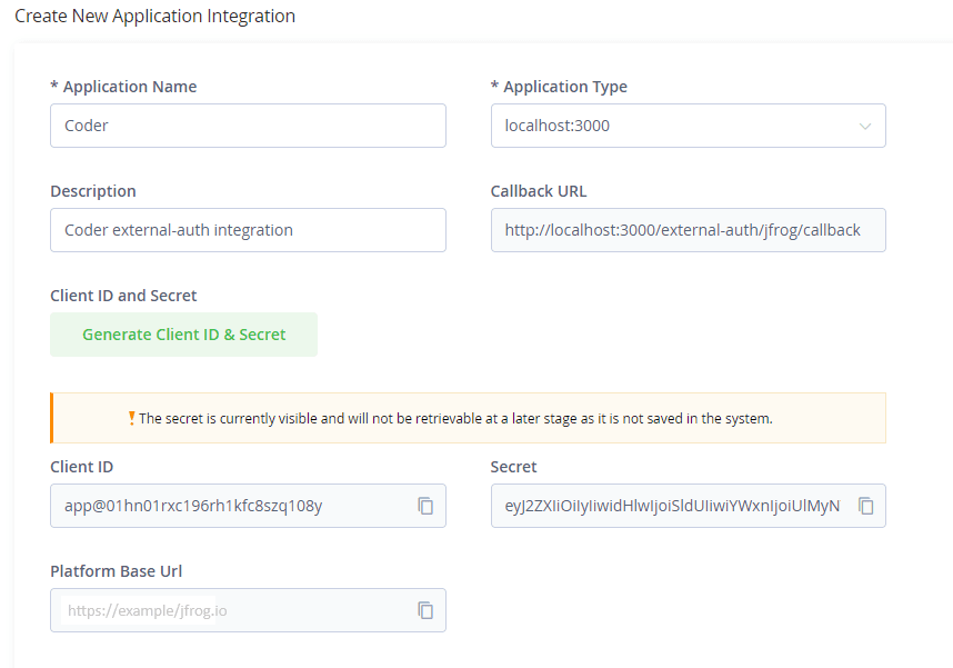 JFrog Platform new integration