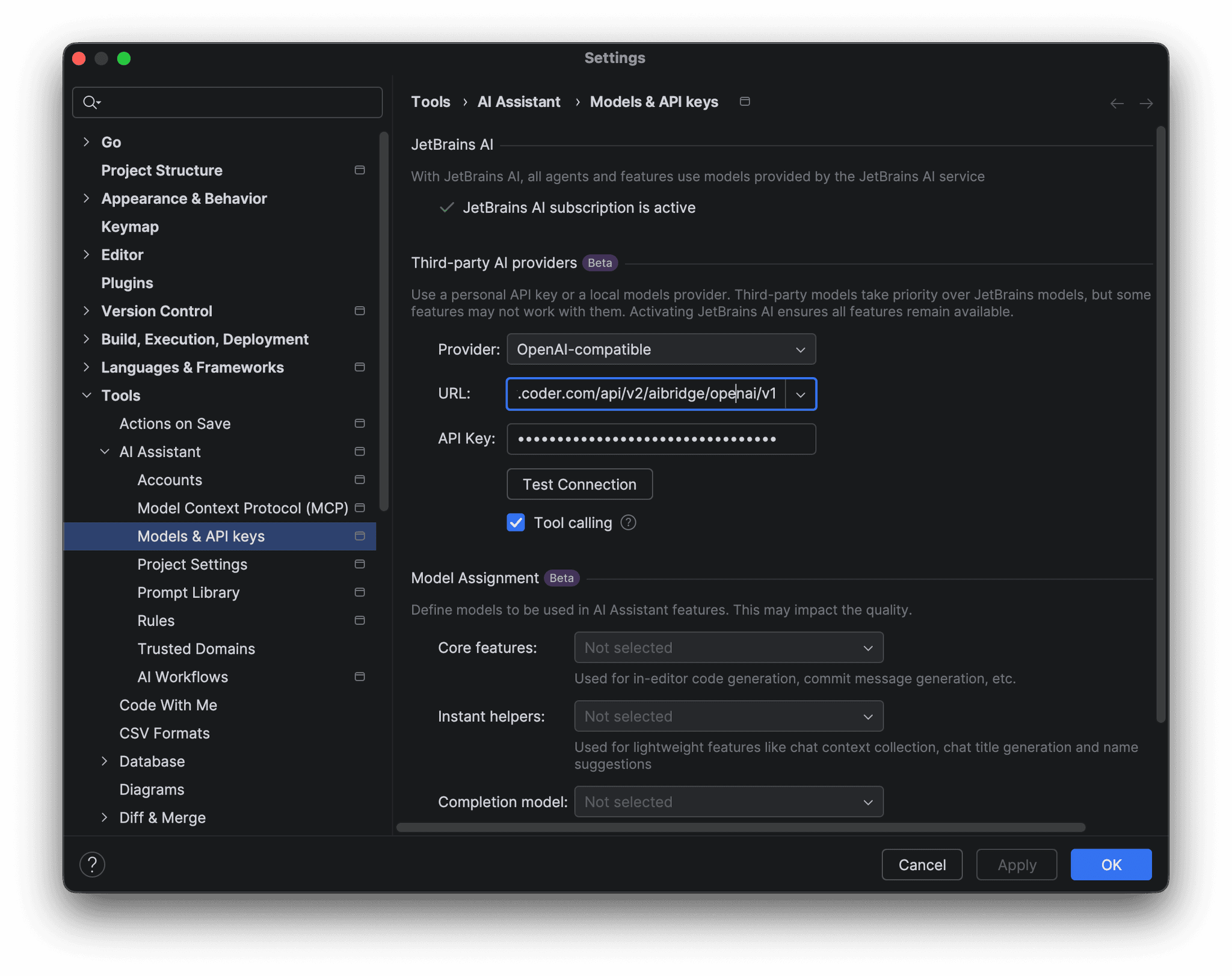 JetBrains AI Assistant Settings