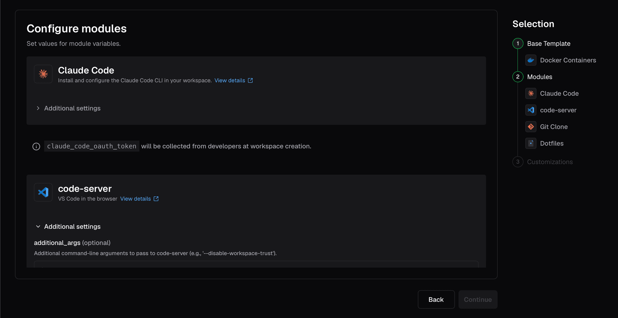 Configure module settings