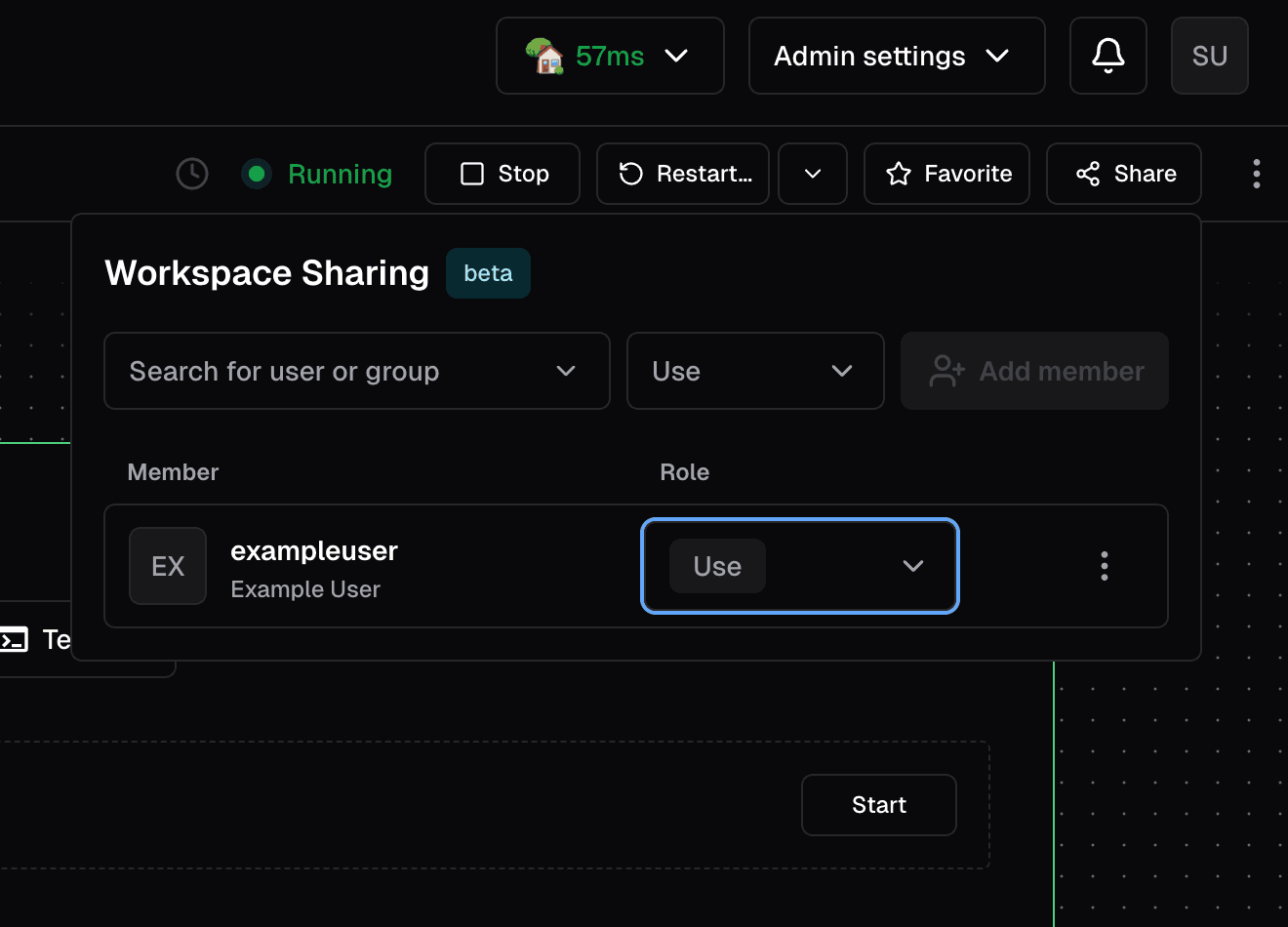 Sharing with a user or group
