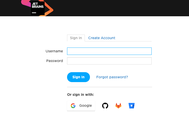 Login with your NetBrains account