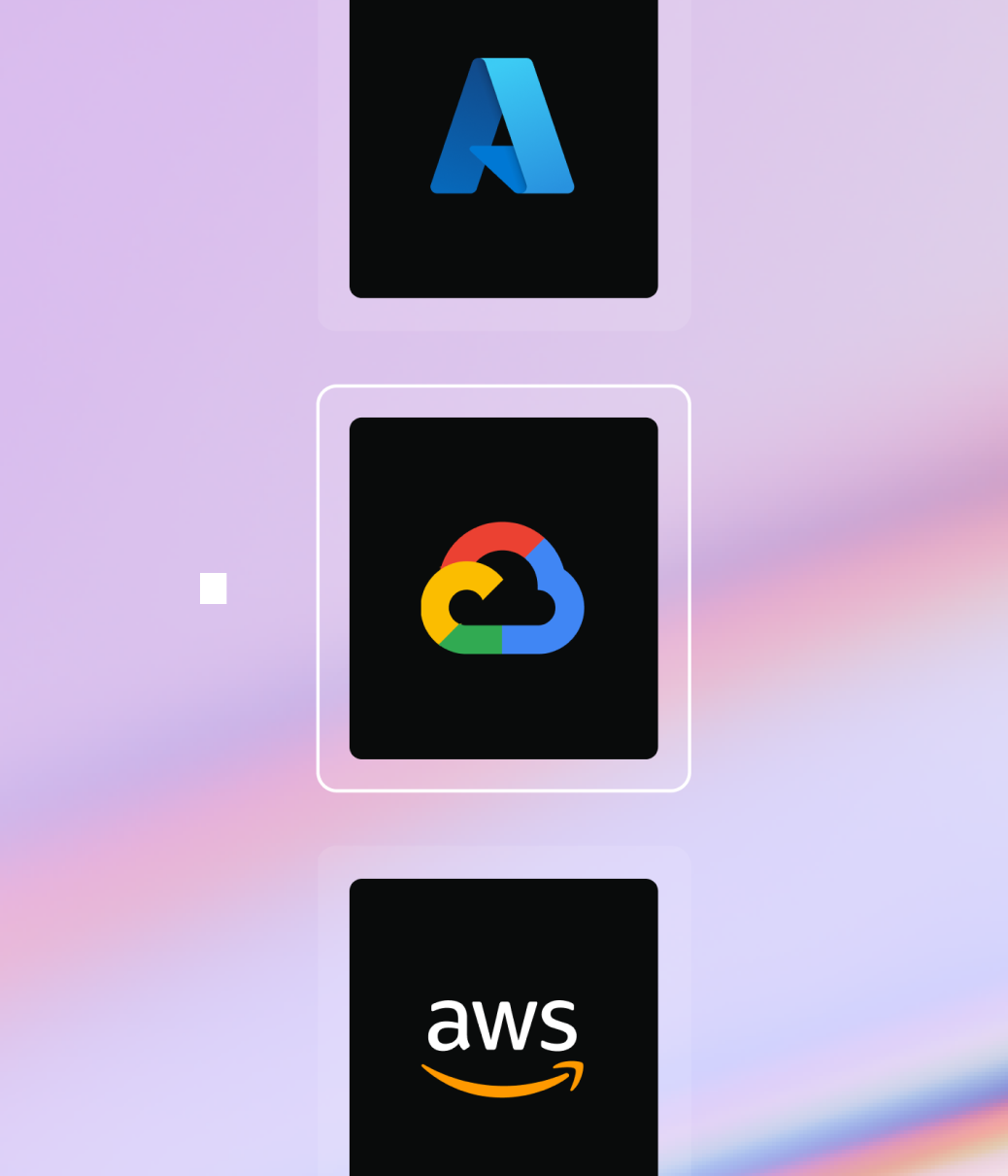 Microsoft Azure, Google Cloud, and AWS logos