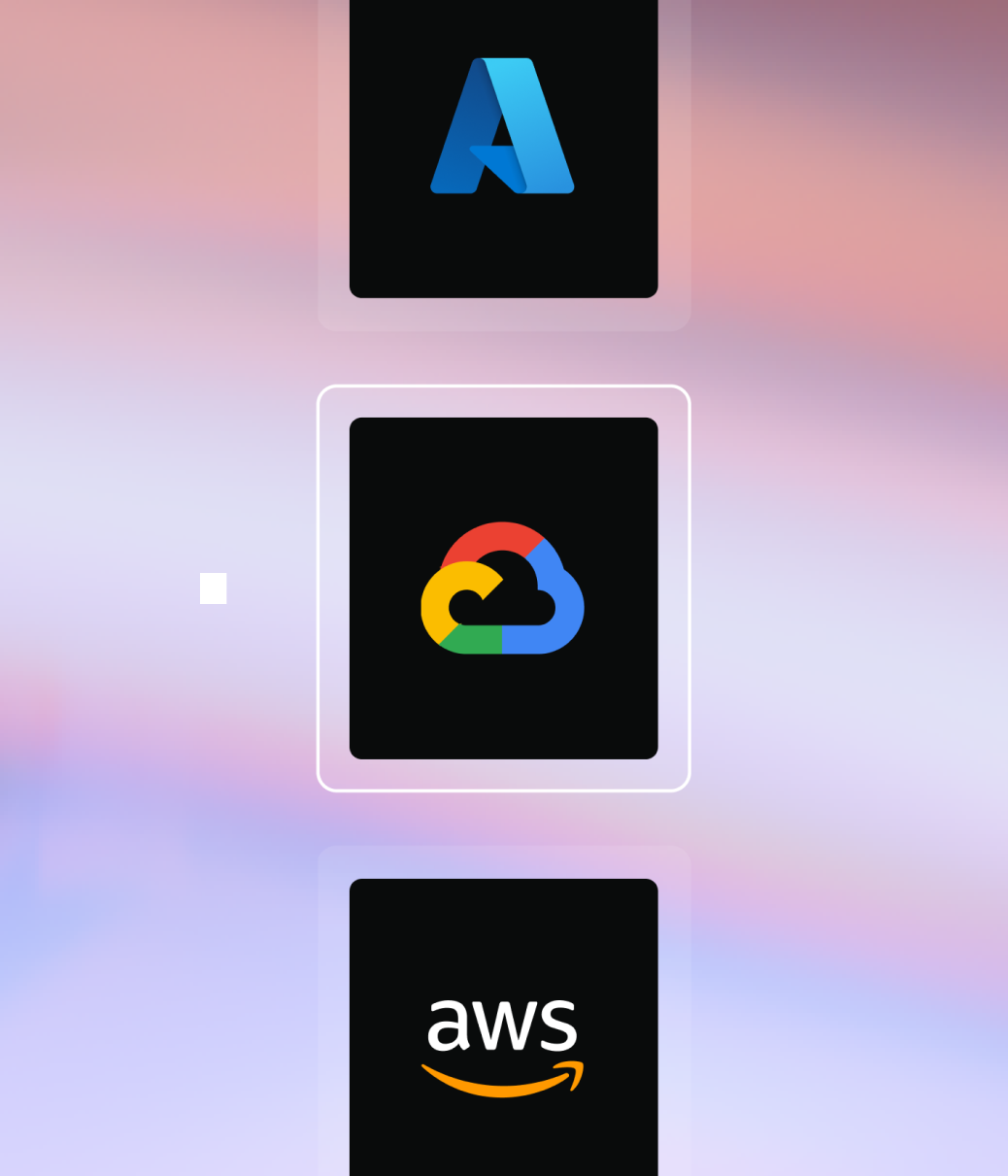 Microsoft Azure, Google Cloud, and AWS logos