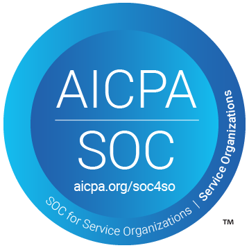Badge indicating compliance with a SOC 2 Type 2 security audit based on AICPA's Trust Services Criteria