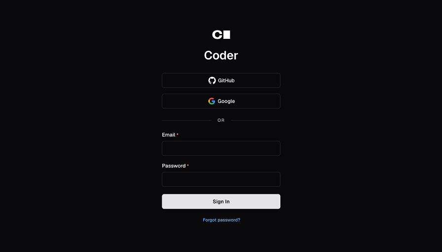 Log in to your Coder deployment